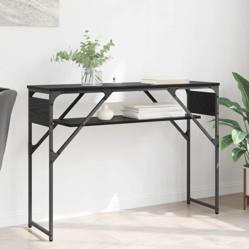 StolikKonsolowy Czarny Dąb 105x30x75cm Materiał drewnopochodny