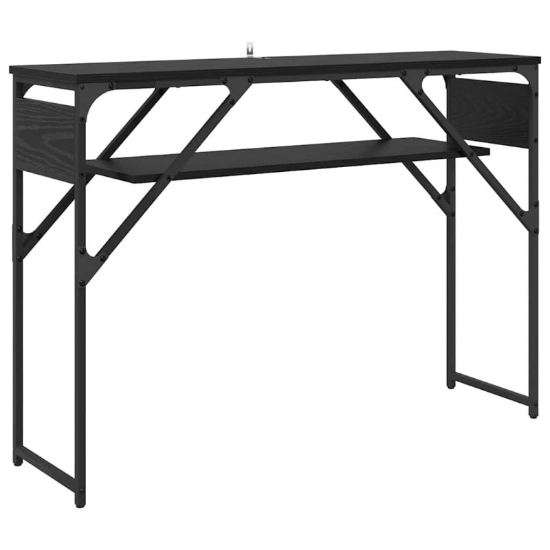 StolikKonsolowy Czarny Dąb 105x30x75cm Materiał drewnopochodny