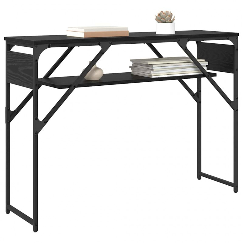 StolikKonsolowy Czarny Dąb 105x30x75cm Materiał drewnopochodny