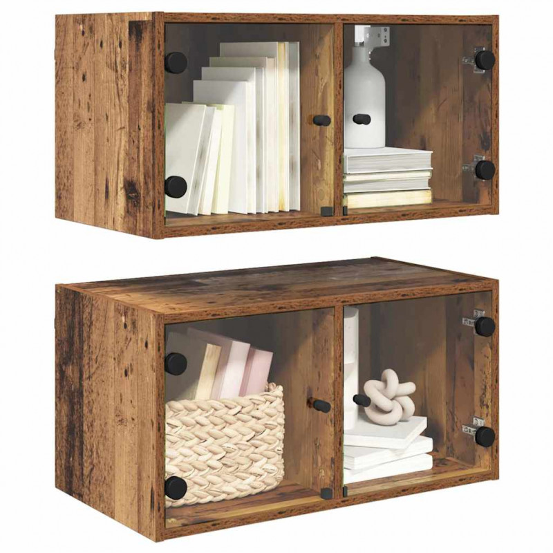 Szafki ścienne 2 pcs Stare drewno 68 x 37 x 35 cm