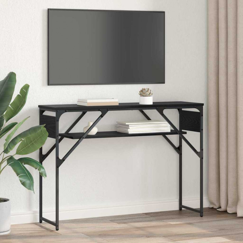 StolikKonsolowy Czarny Dąb 105x30x75cm Materiał drewnopochodny
