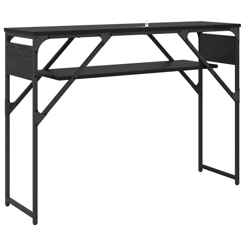 StolikKonsolowy Czarny Dąb 105x30x75cm Materiał drewnopochodny