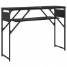 StolikKonsolowy Czarny Dąb 105x30x75cm Materiał drewnopochodny
