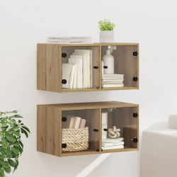 Szafki ścienne 2 pcs Dąb rzemieślniczy 68 x 37 x 35 cm