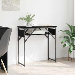 StolikKonsolowy Czarny Dąb 75x30x75cm Materiał drewnopochodny