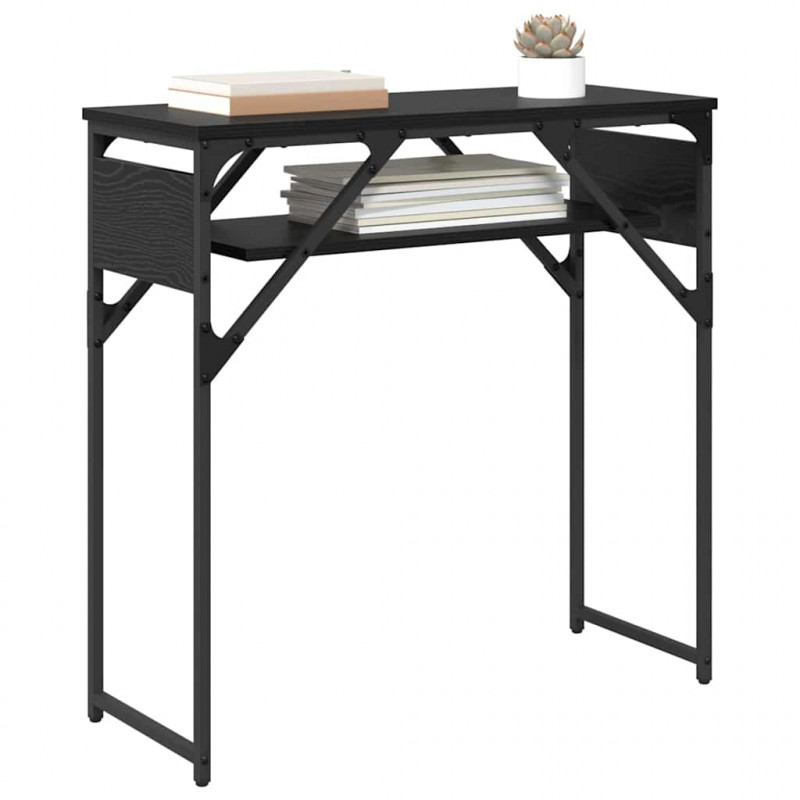 StolikKonsolowy Czarny Dąb 75x30x75cm Materiał drewnopochodny