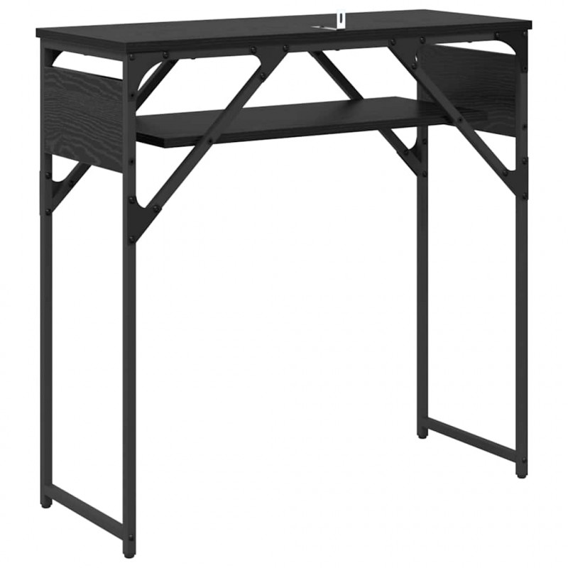 StolikKonsolowy Czarny Dąb 75x30x75cm Materiał drewnopochodny