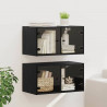 Szafki ścienne 2 pcs Czarny Dąb 68 x 37 x 35 cm