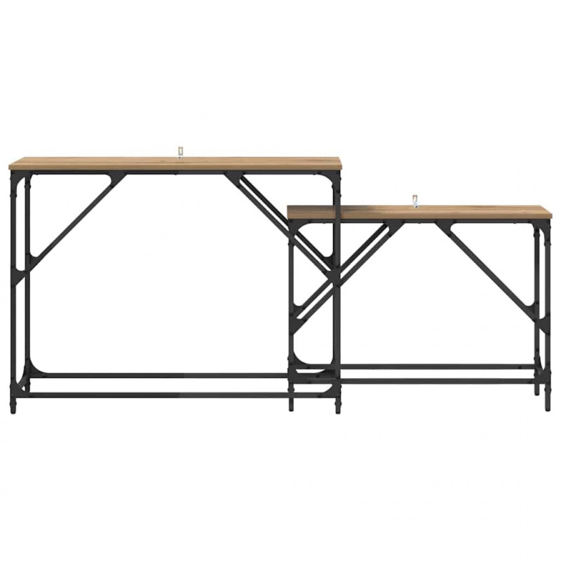 Konsola 2 pcs Dąb rzemieślniczy 100 x 28 x 75 cm