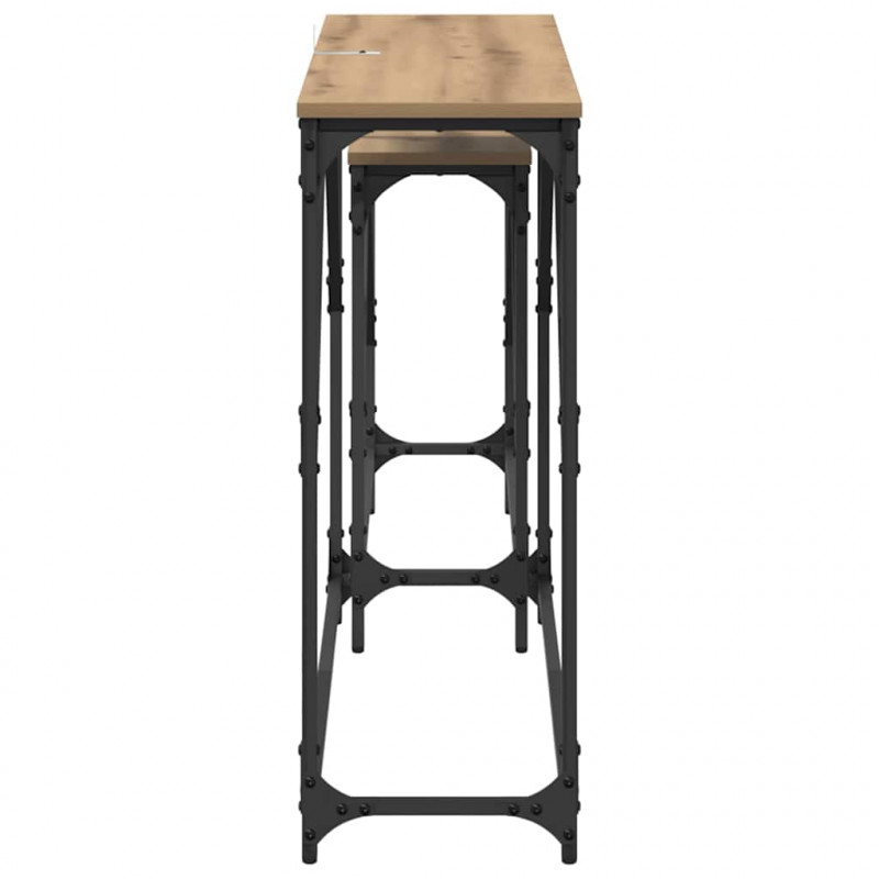 Konsola 2 pcs Dąb rzemieślniczy 100 x 28 x 75 cm