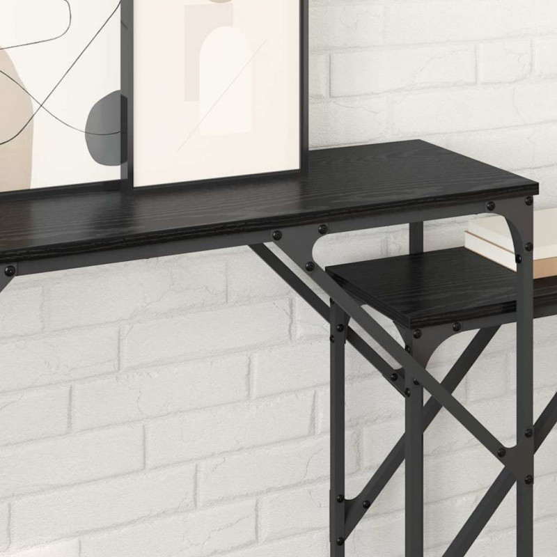 Konsola 2 pcs Czarny Dąb 100 x 28 x 75 cm