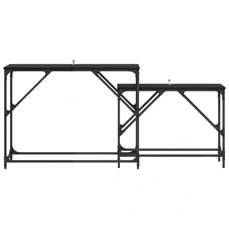 Konsola 2 pcs Czarny Dąb 100 x 28 x 75 cm