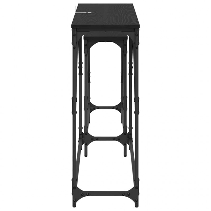 Konsola 2 pcs Czarny Dąb 100 x 28 x 75 cm