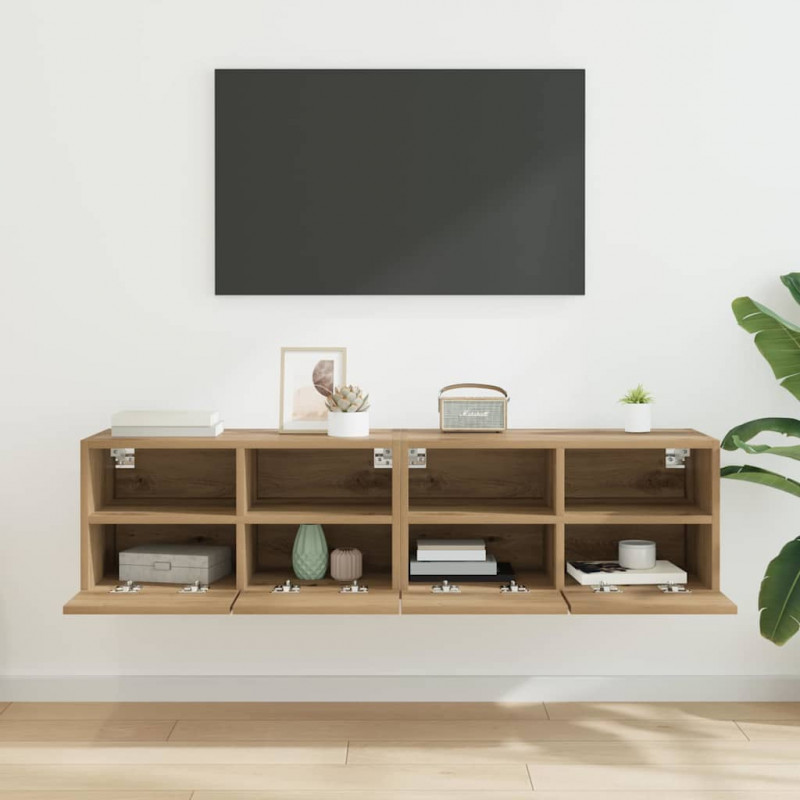 Szafki RTV 2 pcs Dąb rzemieślniczy 60 x 30 x 30 cm