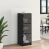 Highboard Czarny Dąb 35 x 37 x 109 cm Materiał drewnopochodny