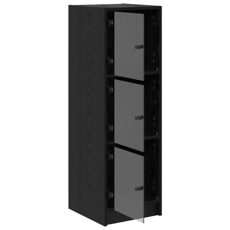 Highboard Czarny Dąb 35 x 37 x 109 cm Materiał drewnopochodny