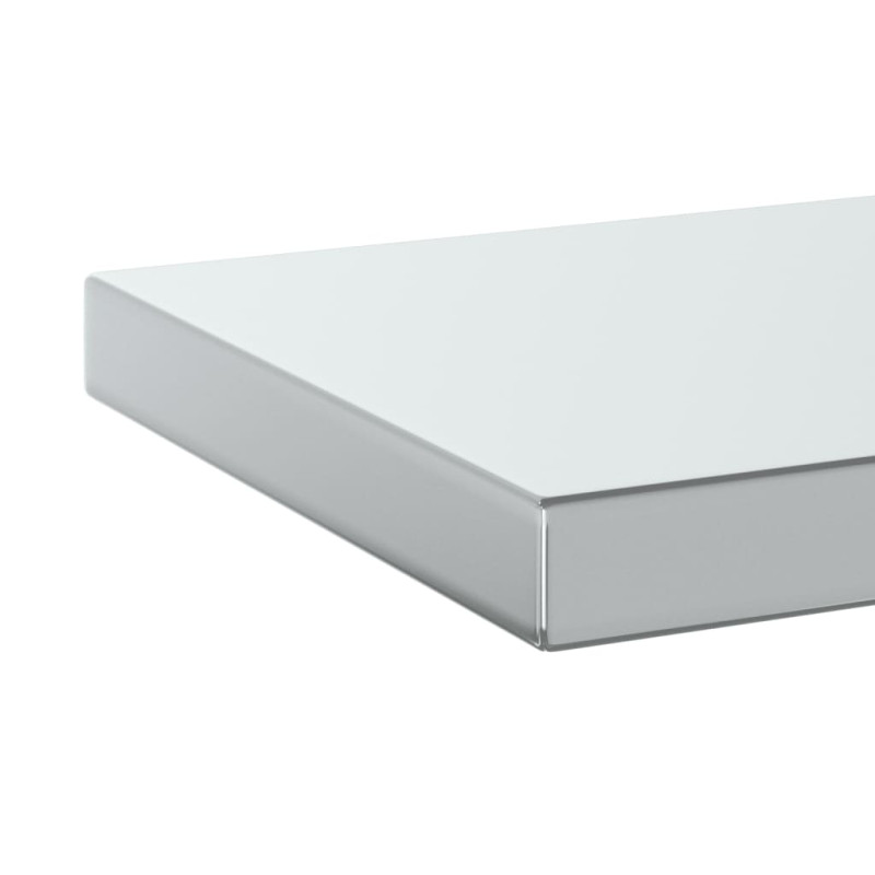 Półki ścienne, 2 szt., 100x23,5x3 cm, srebrna stal nierdzewna