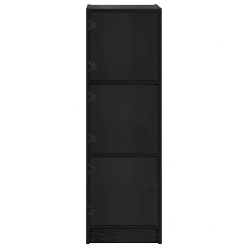 Highboard Czarny Dąb 35 x 37 x 109 cm Materiał drewnopochodny