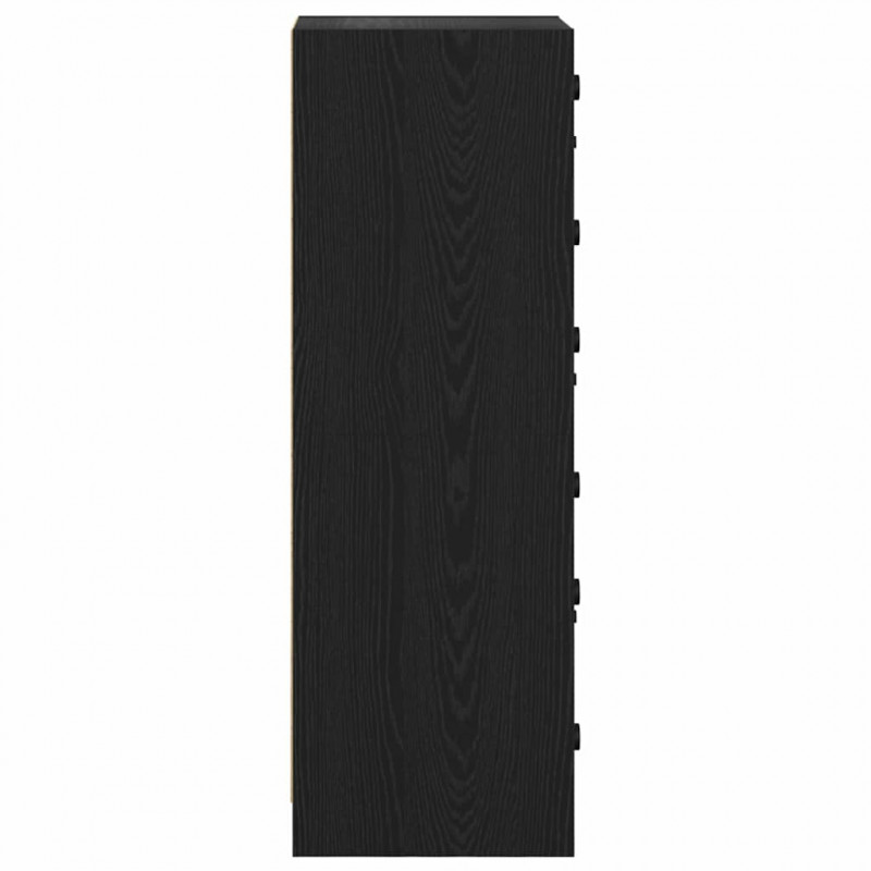 Highboard Czarny Dąb 35 x 37 x 109 cm Materiał drewnopochodny