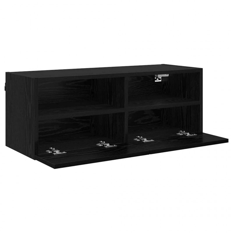 Szafki RTV 2 pcs Czarny Dąb 80 x 30 x 30 cm