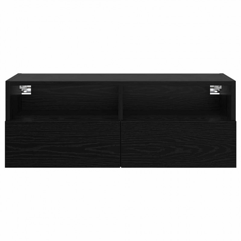 Szafki RTV 2 pcs Czarny Dąb 80 x 30 x 30 cm
