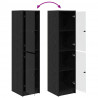 Highboard Czarny Dąb 35 x 37 x 142 cm Materiał drewnopochodny
