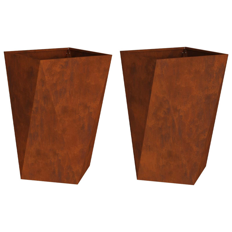 Donica 2 pcs Rdzawy 50 x 50 x 75 cm