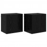 Szafki RTV Montowane na ścianie 2 pcs Czarny Dąb 40,5x30x40cm