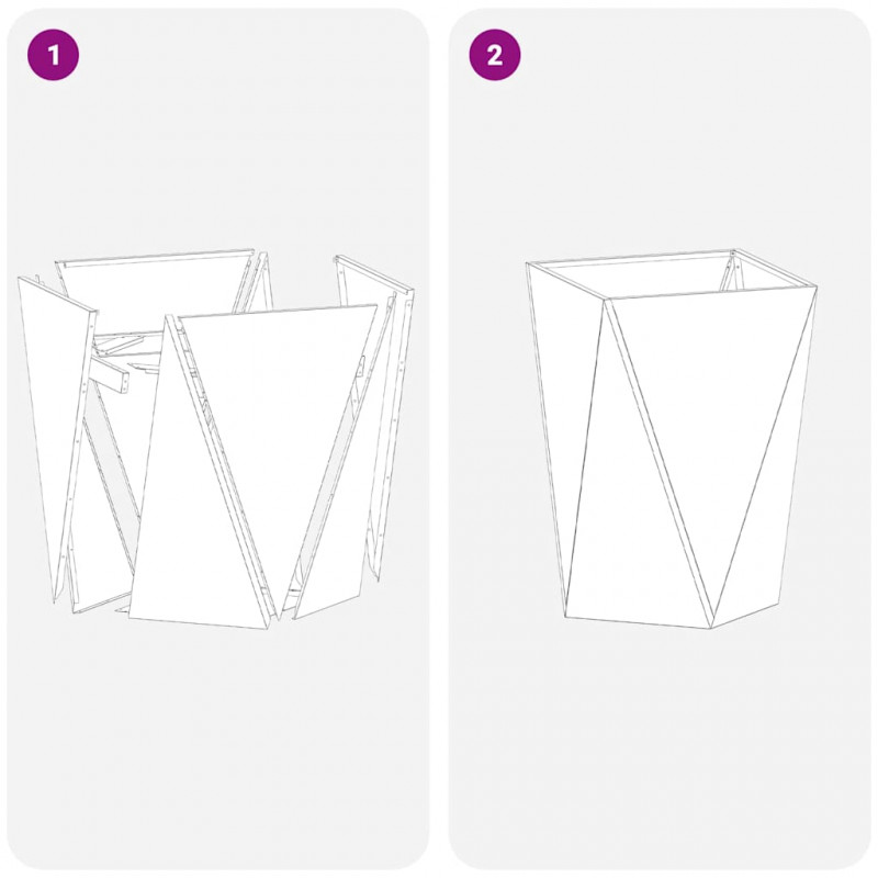 Donica 2 pcs Rdzawy 50 x 50 x 75 cm
