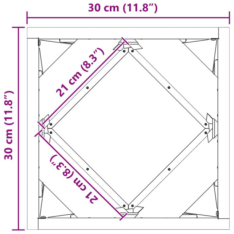 Donica Czarny 30 x 30 x 30 cm Stal