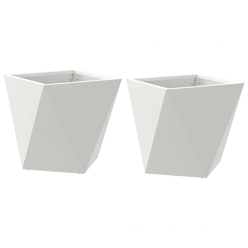 Donica 2 pcs Biały 30 x 30 x 30 cm Stal