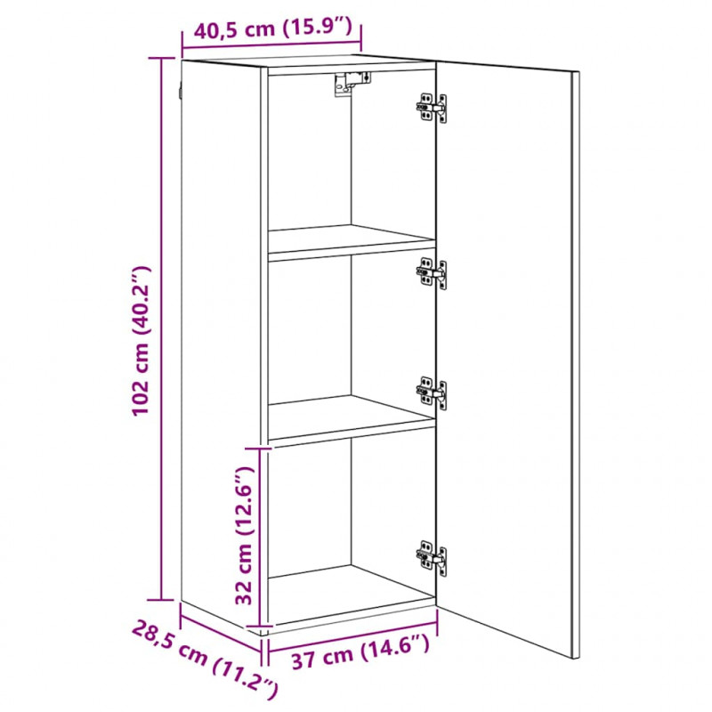 Szafka pod telewizor Czarny Dąb 40,5 x 30 x 102 cm