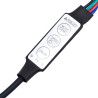 Stolik kawowy z LED Infinity, czarny, 90x50x50 cm