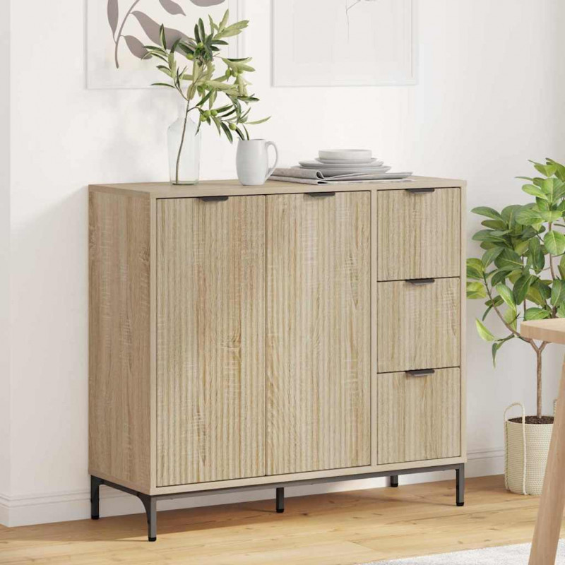Bufet Dąb Sonoma 89,5 x 33 x 82 cm Materiał drewnopochodny