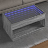 Stolik kawowy z LED Infinity, szary dąb sonoma, 90x50x50 cm