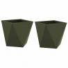 Donica 2 pcs Zielony oliwkowy 30 x 30 x 30 cm Stal