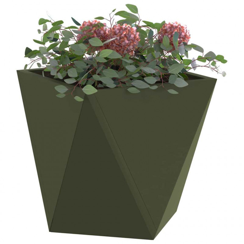 Donica 2 pcs Zielony oliwkowy 30 x 30 x 30 cm Stal