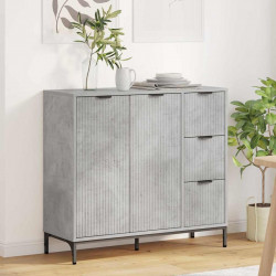 Bufet Betonowy szary 89,5 x 33 x 82 cm Materiał drewnopochodny