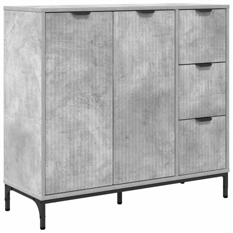 Bufet Betonowy szary 89,5 x 33 x 82 cm Materiał drewnopochodny