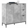 Bufet Betonowy szary 89,5 x 33 x 82 cm Materiał drewnopochodny