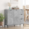Bufet Betonowy szary 89,5 x 33 x 82 cm Materiał drewnopochodny