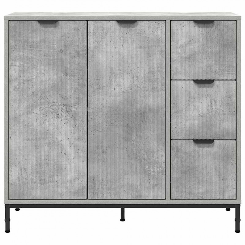 Bufet Betonowy szary 89,5 x 33 x 82 cm Materiał drewnopochodny