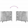 Bufet Betonowy szary 89,5 x 33 x 82 cm Materiał drewnopochodny