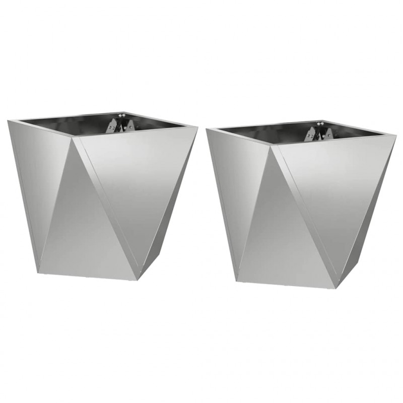 Donica 2 pcs Srebrny 30 x 30 x 30 cm Stal Galwanizowana