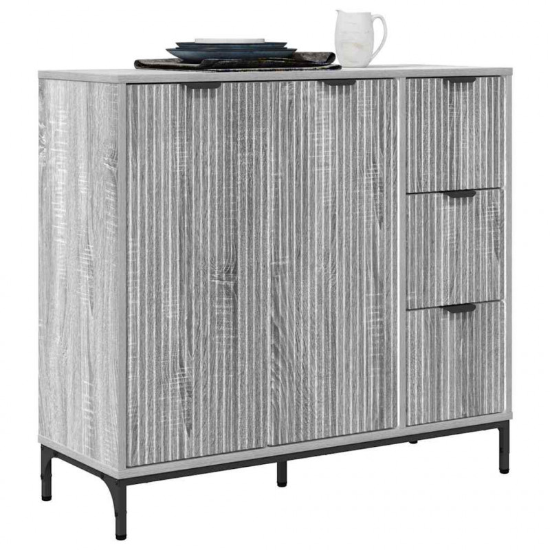Bufet Szary Sonoma 89,5 x 33 x 82 cm Materiał drewnopochodny