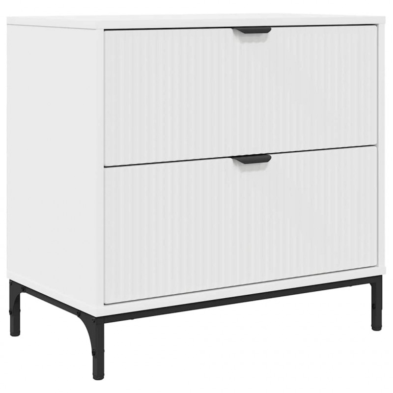Stolik nocny Biały 63.5 x 36 x 61 cm Materiał drewnopochodny