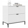 Stolik nocny Biały 63.5 x 36 x 61 cm Materiał drewnopochodny