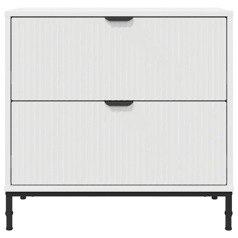 Stolik nocny Biały 63.5 x 36 x 61 cm Materiał drewnopochodny