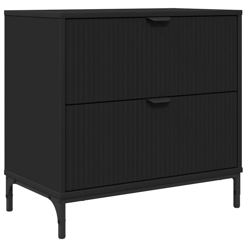 Stolik nocny Czarny 63.5 x 36 x 61 cm Materiał drewnopochodny