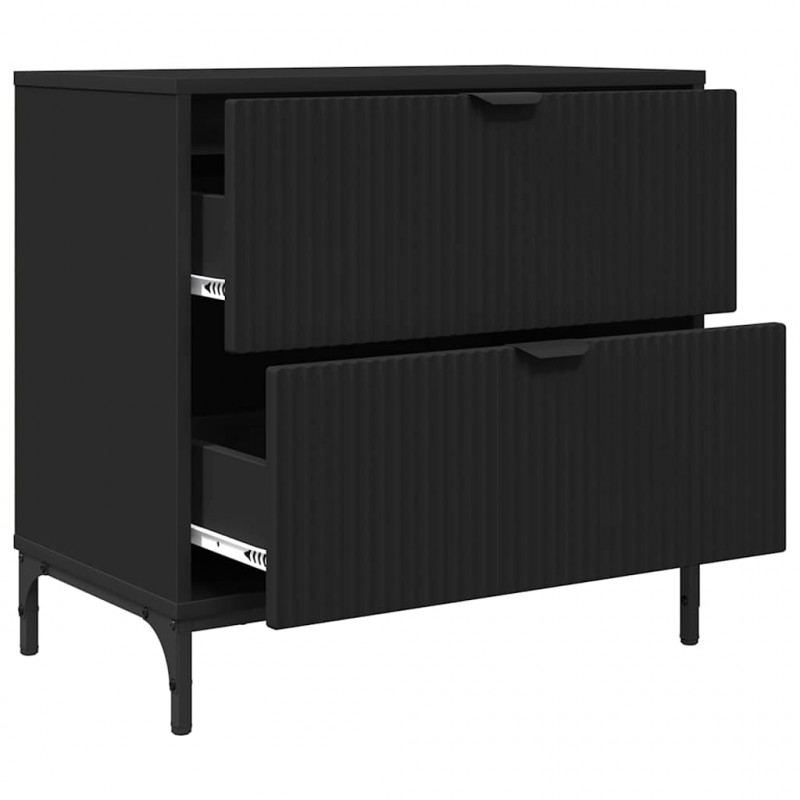 Stolik nocny Czarny 63.5 x 36 x 61 cm Materiał drewnopochodny